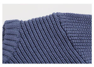1 pièce, logo personnalisé, RTS, automne, vêtements pour bébés et tout-petits, couleur unie, garçons, filles, vêtements à manches longues, pull en coton tricoté - Product Image 4