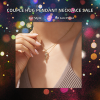Collier pendentif en acier inoxydable Gaovo, couple enlacé, romantique, souvenir de la Saint-Valentin, bijoux tendance, cadeau pour homme et femme