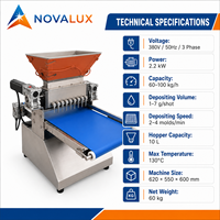 Machine de dépose de bonbons de précision NOVALUX pour bonbons gélifiés, bonbons durs, chocolat avec moules interchangeables