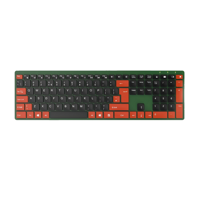 2.4G Dry Battery Super Slim Wireless Ergonomic Adjustable Tilt Full Size Black Scissor Operation English Language Keyboard New