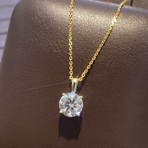<span class=keywords><strong>Collier</strong></span> solitaire personnalisé en or 14K 18K avec diamant de laboratoire 0,5CT 1CT 2CT, taille ronde D <span class=keywords><strong>E</strong></span> VVS VS, diamant cultivé en laboratoire - Product Image 1
