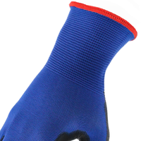 Gants de travail MaxiPact bleus en tricot élastique avec paume enduite de PU, légers, respirants, en polyester, antidérapants et de sécurité