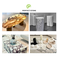 Table de chevet en marbre Calacatta Viola de luxe moderne PerfectStone, meuble de chambre à coucher, taille et épaisseur personnalisables