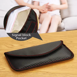 Thời trang Faraday lồng chống theo dõi Pouch chìa khóa xe Fob trường hợp điện thoại RFID chặn tín hiệu túi vành đai bảo vệ Key Fob điện thoại - Product Image 5