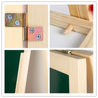Planche à dessin pour enfants Livre effaçable en bois Tableau noir magnétique double face Tableau d'écriture en bois pour dessin à la maison