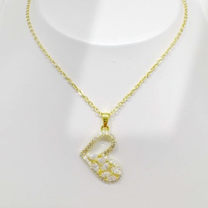 Collar con colgante de lazo de plata 925 para mujer, chapado en oro de 14k, con pedrería, para uso diario, venta al por mayor - Product Image 3