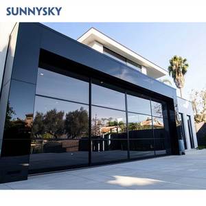 Sunnysky USA khu dân cư hiện đại xem đầy đủ điện cuộn lên nhôm kính đen cửa nhà để xe giá - Product Image 1