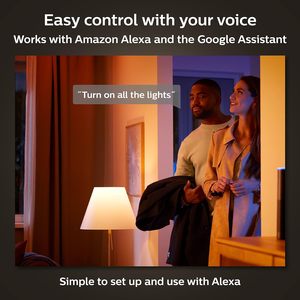Kit de Inicio de Iluminación Inteligente <span class=keywords><strong>PHILIPS</strong></span> HUEGo, Incluye (1) Puente (4) Bombillas LED A19 E26 de 75W, Atenuables, Control por Aplicación y <span class=keywords><strong>Alexa</strong></span> - Product Image 4
