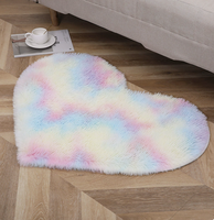 Tapis en velours PV en forme de cœur sur mesure, tapis moelleux à poils longs, antidérapant, pour la décoration du salon et de la chambre