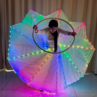 Robe LED RVB pleine couleur lumineuse, costume de scène lumineux, grande jupe scintillante pour festival de musique, danseuse de boîte de nuit