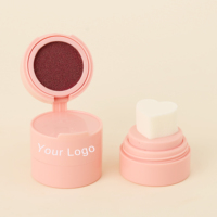 HOT Pink Blush Mini Cheek Heart Shape Blush Paw Stamp Compact Matte Cream Custom Logo Cushion Powder Blush Stamp blush
