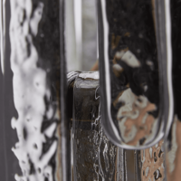 Lustre moderne à 3 niveaux en verre fumé noir, structure en acier, lustre rond pour plafond haut, escalier, salon, décoration intérieure