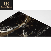 Table basse centrale en marbre naturel noir de style italien luxueux et simple
