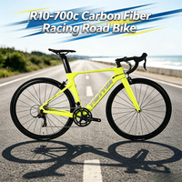 Vélo de course sur route en fibre de carbone Factory R10-700c, 22 vitesses, roues en alliage d'aluminium, design léger, vélo de ville, colliers en C
