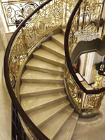 Takara — rambarde décorative de luxe en aluminium sculpté/laiton, balustrade pour escaliers