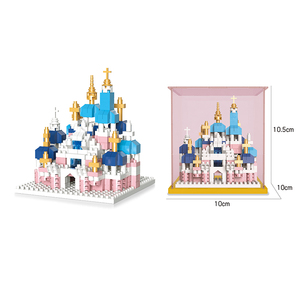 Buena Calidad Niños Regalo Mundo Sueño Parque <span class=keywords><strong>de</strong></span> Atracciones <span class=keywords><strong>Castillo</strong></span> Rosa 3D Mini Diamante Bloques <span class=keywords><strong>de</strong></span> Plástico Casa - Product Image 2