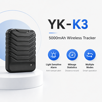 YK-K3 Rastreador GPS Inalámbrico GSM 2G de 5000mAh con Fuerte Imán, Localizador LBS WiFi, Sensor de Luz, Alarma, Estadísticas de Kilometraje y Actualización Remota OTA