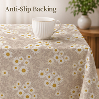 Nappe Florale RNPT en PVC Doux au Toucher, Imperméable, Motif Marguerite, pour Cuisine, Salle à Manger et Décoration Intérieure