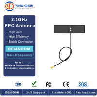 Antenne omnidirectionnelle FPC à gain élevé 2,4 GHz pour appareils IoT LoRa LPWAN, 50 Ohm VSWR 1,5 max, connecteur de fréquence personnalisé, câble OEM