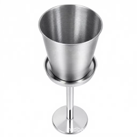 Seau à glace carré antichoc en acier inoxydable de style européen, vente en gros directe d'usine, support commercial pour glace au sol, produit phare