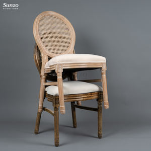 Meubles Vintage français rustique en rotin Antique à dos de canne <span class=keywords><strong>Louis</strong></span> pour événement chaises de mariage - Product Image 2