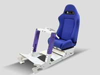 Simulateur de course ergonomique JIABEIR 1012S, cockpit avec cadre en aluminium noir et siège en similicuir réglable pour une expérience de jeu immersive