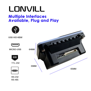 Lonvill USB HID-KBW MICRO-USB <span class=keywords><strong>TTL</strong></span>-232 RS232 RS485 turnstile đọc mô-đun Cắm và chơi Kích thước nhỏ nhúng OEM Máy quét mã vạch - Product Image 5