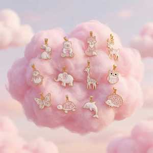 Nuova Serie di Animali Rosa in Miniatura: Coniglio, Orsetto, <span class=keywords><strong>Volpe</strong></span>, Alce, Pinguino - Ciondolo Fai-da-Te per Collana e <span class=keywords><strong>Bracciale</strong></span>, Regalo per Donne, Gioielli all'Ingrosso - Product Image 4