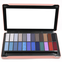 Boîte de conserve en métal pour cosmétiques de 18 couleurs en forme de rectangle personnalisée boîte en métal pour palette de fards à paupières avec miroir