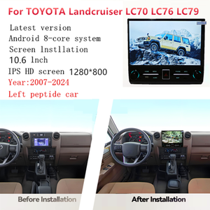 Radio de coche Android de 10,6 pulgadas, navegación GPS, reproductor de vídeo <span class=keywords><strong>Multimedia</strong></span> Carplay, Toyota Land Cruiser LC70 LC76 LC75 LC79 2007 a 2024 - Product Image 3