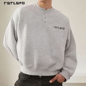 Sweat à capuche demi-zip en tissu éponge pour homme avec logo personnalisé, blanc, 370 g/m², rayé, coupe régulière, épaules tombantes, esthétique luxe discret - Product Image 1
