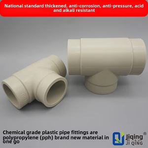 موصل TE مستقيم PPH للصرف الكيميائي ، الملحقات الصناعية-تركيبات أنابيب بلاستيكية بقطر متساوٍ - Product Image 6