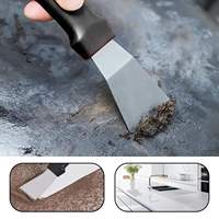 Spatule de nettoyage à manche en plastique, écologique, pour plancha Blackstone, grattoir de barbecue extérieur en acier inoxydable