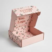Maßgefertigte Blumenmuster-Papierbox, Roségold-Folienlogo Flugzeug-Versandbox, Vollständig Innen Bedruckter Blumenmuster-Geschenkverpackungskarton