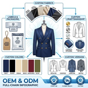 <span class=keywords><strong>Blazer</strong></span> Doppiopetto da Donna con <span class=keywords><strong>Bottoni</strong></span> Dorati, Giacca Elegante Personalizzabile OEM - Product Image 4
