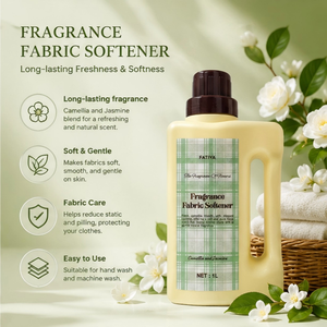 Adoucissant textile parfumé FATIYA 1L, senteur camélia et jasmin, soin du linge liquide, grande capacité, antibactérien familial - Product Image 3