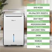 DYD-M28A 28L Deshumidificador Doméstico Portátil Inteligente con Control Wifi para Secar el Aire en el Hogar, para Sala de Estar