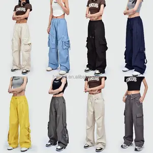 Vente directe d'usine nouveau design moderne pantalons pour dames de rue américaines mode pantalon cargo ample à jambes larges
