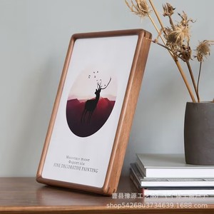 Wooden Picture <b>Frame</b> <b>Square</b> Dark Brown Chinese New Year DecorationArtwork <b>Framed</b> Wall Art - Product Image 2