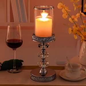 Elegante candelabro de cristal para velas de pilar para fiestas de boda decoración del hogar eventos de Navidad Decoración de mesa - Product Image 2