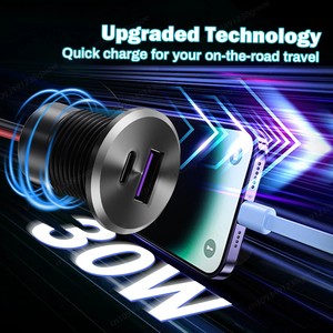<span class=keywords><strong>Prise</strong></span> <span class=keywords><strong>USB</strong></span> 12V PD Type-C et <span class=keywords><strong>USB</strong></span>-C, chargeur <span class=keywords><strong>double</strong></span> port <span class=keywords><strong>encastrable</strong></span> pour <span class=keywords><strong>voiture</strong></span>, remplacement pour camping-car, caravane, remorque - Product Image 2