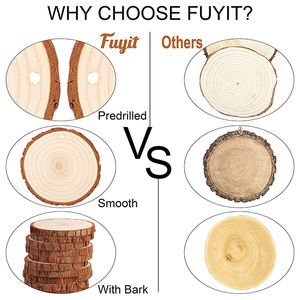 2-8 Inci Yang Belum Selesai Kayu Alami Kit Kosong Lingkaran Bulat Kayu Irisan untuk DIY Kerajinan Menggambar Tanda Natal Ornamen Dekorasi Rumah - Product Image 6