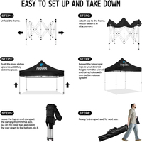 Tente publicitaire personnalisée avec logo, structure en aluminium, tissu Oxford imperméable, pour salon professionnel, marketing extérieur