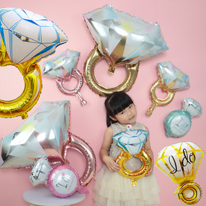 Nouvelle bague en diamant IDO ballon en forme de coeur proposition de couple romantique décoration de <span class=keywords><strong>salle</strong></span> de <span class=keywords><strong>mariage</strong></span> 68x48cm ballon en film d'aluminium - Product Image 1