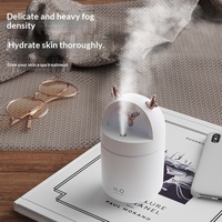 Mini humidificateur USB portable de 280 ml, humidificateur d'air à brume fraîche, diffuseur d'arômes pour chambre à coucher, bureau, maison avec lumière LED