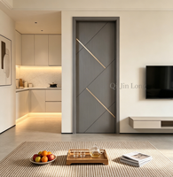 Portes intérieures modernes minimalistes en bois massif avec panneaux muraux, adaptées aux résidences, hôtels, appartements et projets d'aménagement.