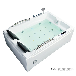Vasca Idromassaggio di Lusso Moderna Rettangolare per 2 Persone, in Acrilico Bianco, Autoportante, con Scarico, <span class=keywords><strong>Portatile</strong></span>, Trasparente, per Interni - Product Image 5