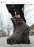Bottes de sécurité montantes pour hommes ZG L605 en cuir véritable avec embout en acier, imperméables, pour atelier – Vente en gros usine