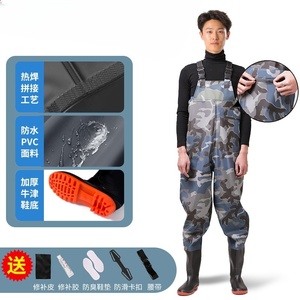 Cuissardes unisexes à taille haute, personnalisables, durables, entièrement imperméables et respirantes en nylon/polyester pour la <span class=keywords><strong>pêche</strong></span> et les activités <span class=keywords><strong>de</strong></span> plein air - Product Image 4