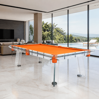 Table de billard de luxe moderne et personnalisable en acier inoxydable et en verre de 7 pieds 8 pieds Tables de billard